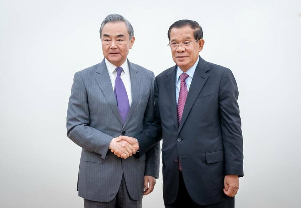 柬埔寨参议院主席洪森会见王毅